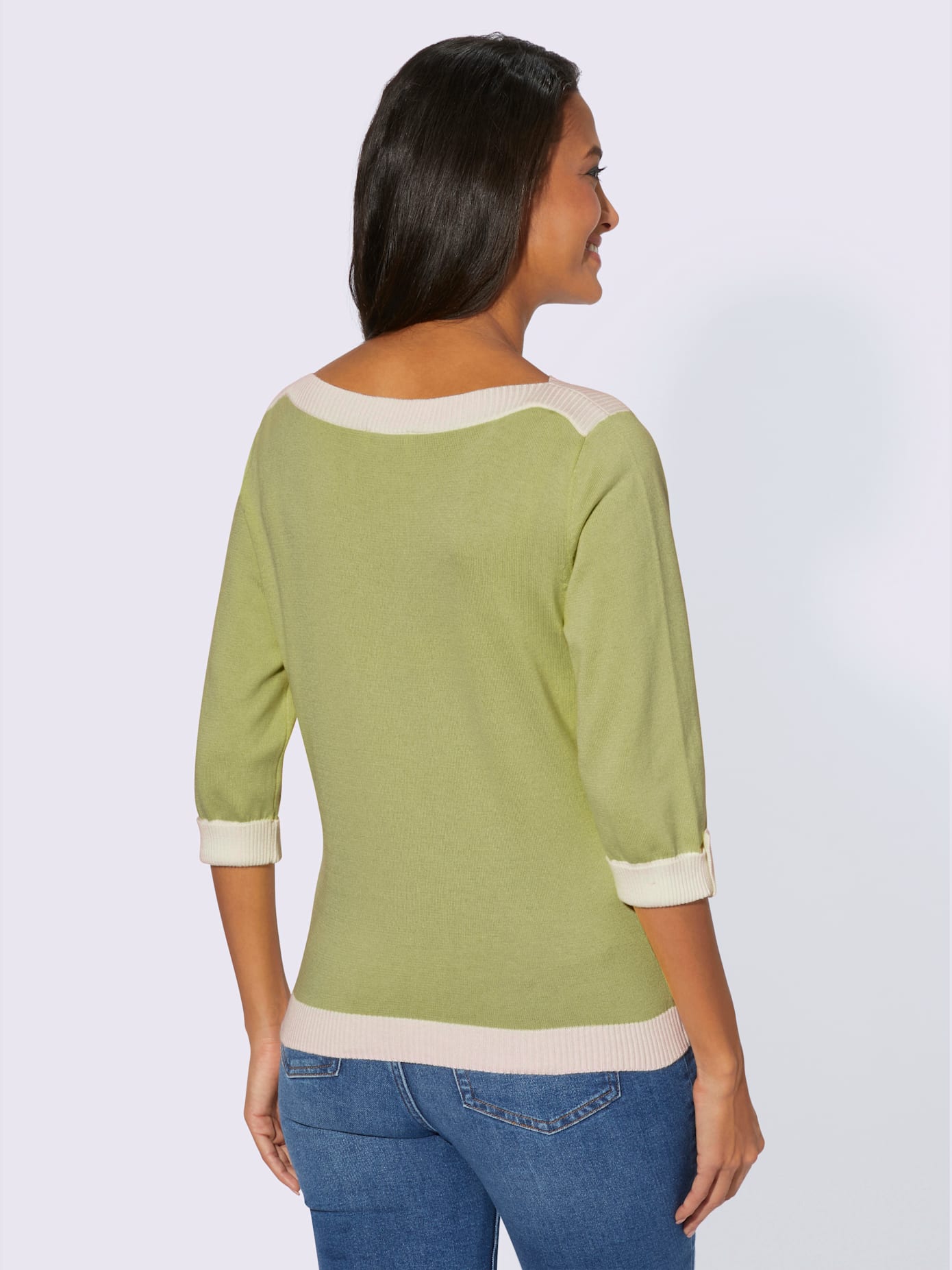 Pull à manches 3/4 100% coton pima