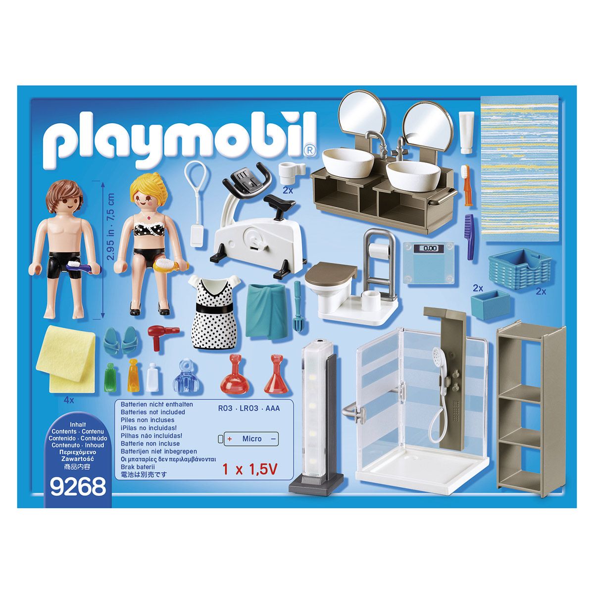 Salle de bains avec douche à l'italienne Playmobil City Life 9268