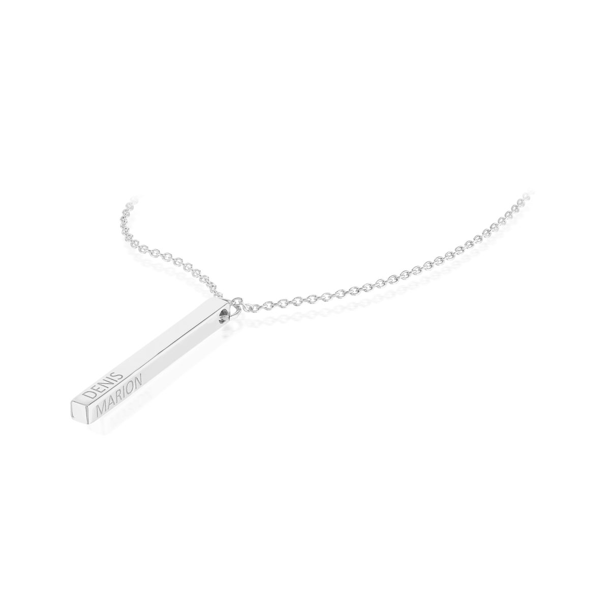 Collier argent 925 plaque personnalisable 45 cm