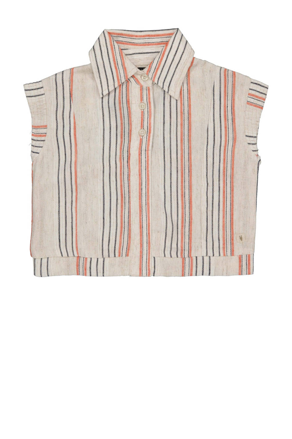 LEVV gestreeptetop MIEP beige/donkerblauw/oranje