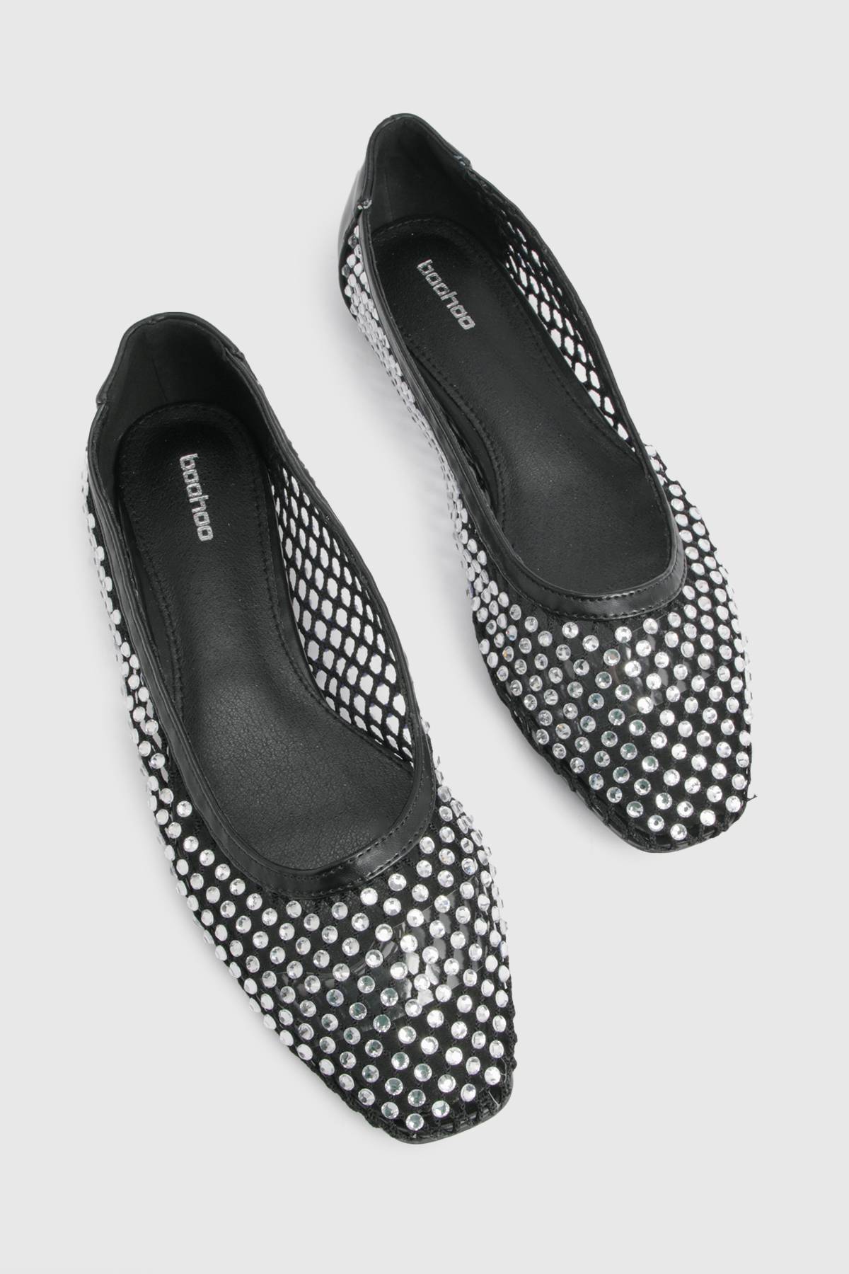 boohoo Ballerines en Maille Diamantée
