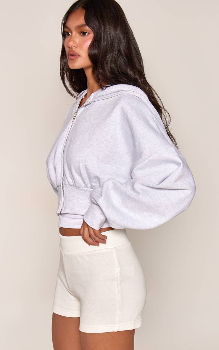 Crème Short Ajusté En Molleton Bouclette