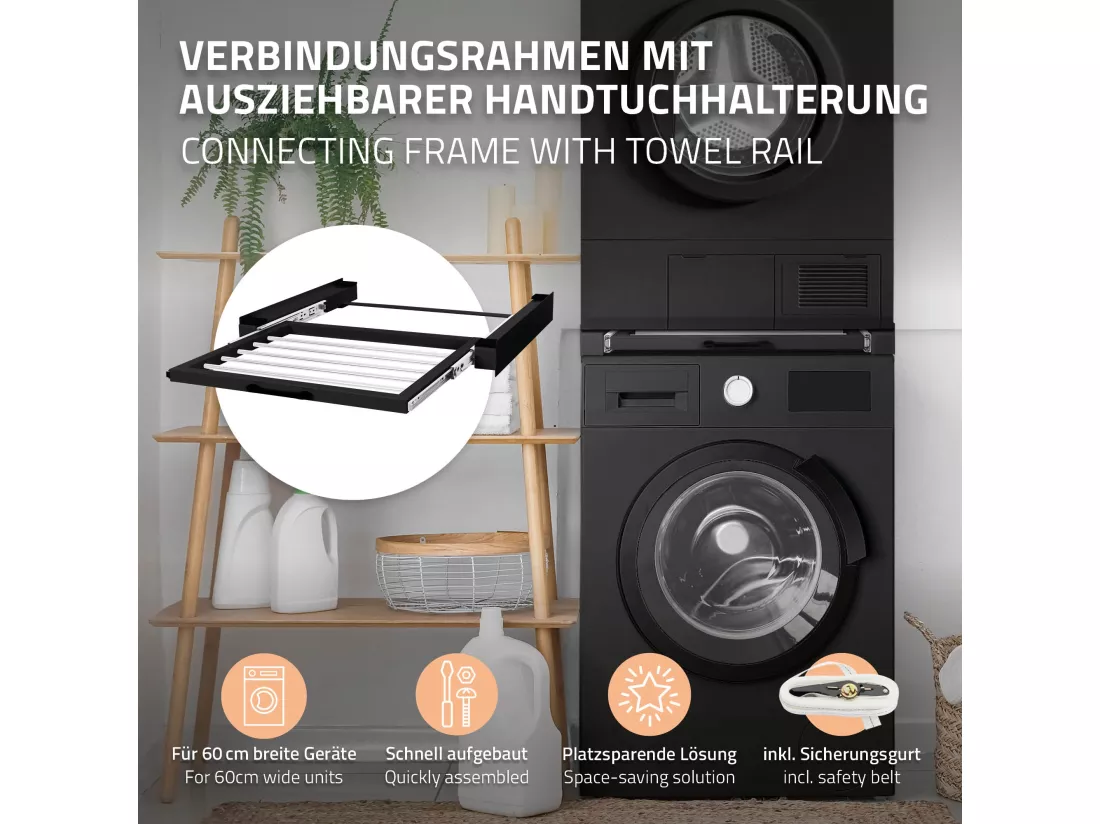 Cadre intermédiaire universel lave-linge avec porte-serviettes ML-Design