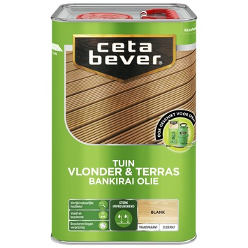 CetaBever Vlonder- & Terrasolie bankirai zijdemat transparant blank 4 liter
