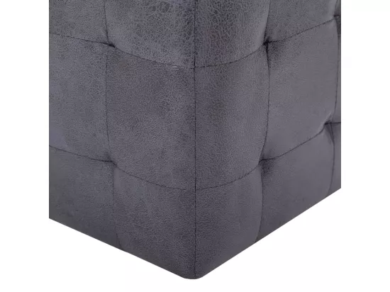 2 pcs Poufs Gris 30 x 30 x 30 cm Similicuir daim