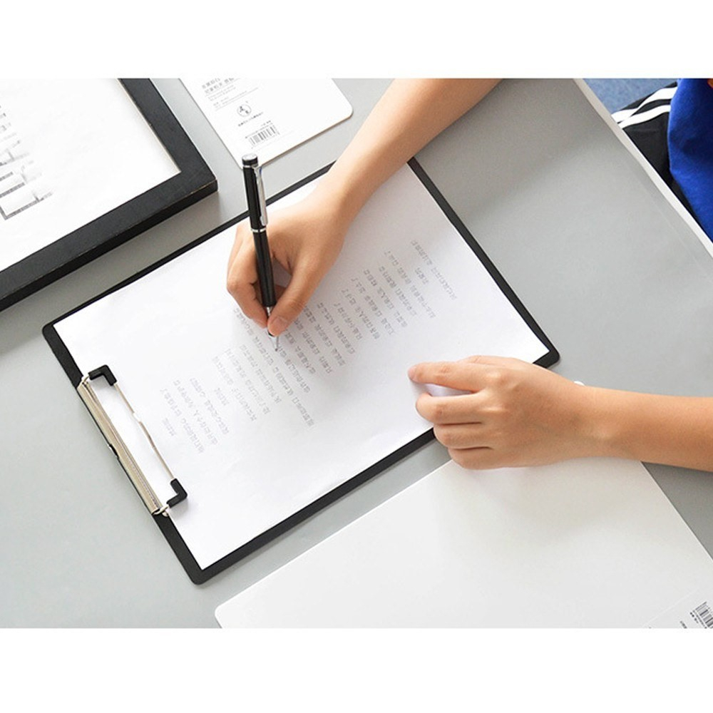 Leder Klemmbrett Notiz Schreibplatte A4 Clipboard   Aufhängefunktion - Schwarz