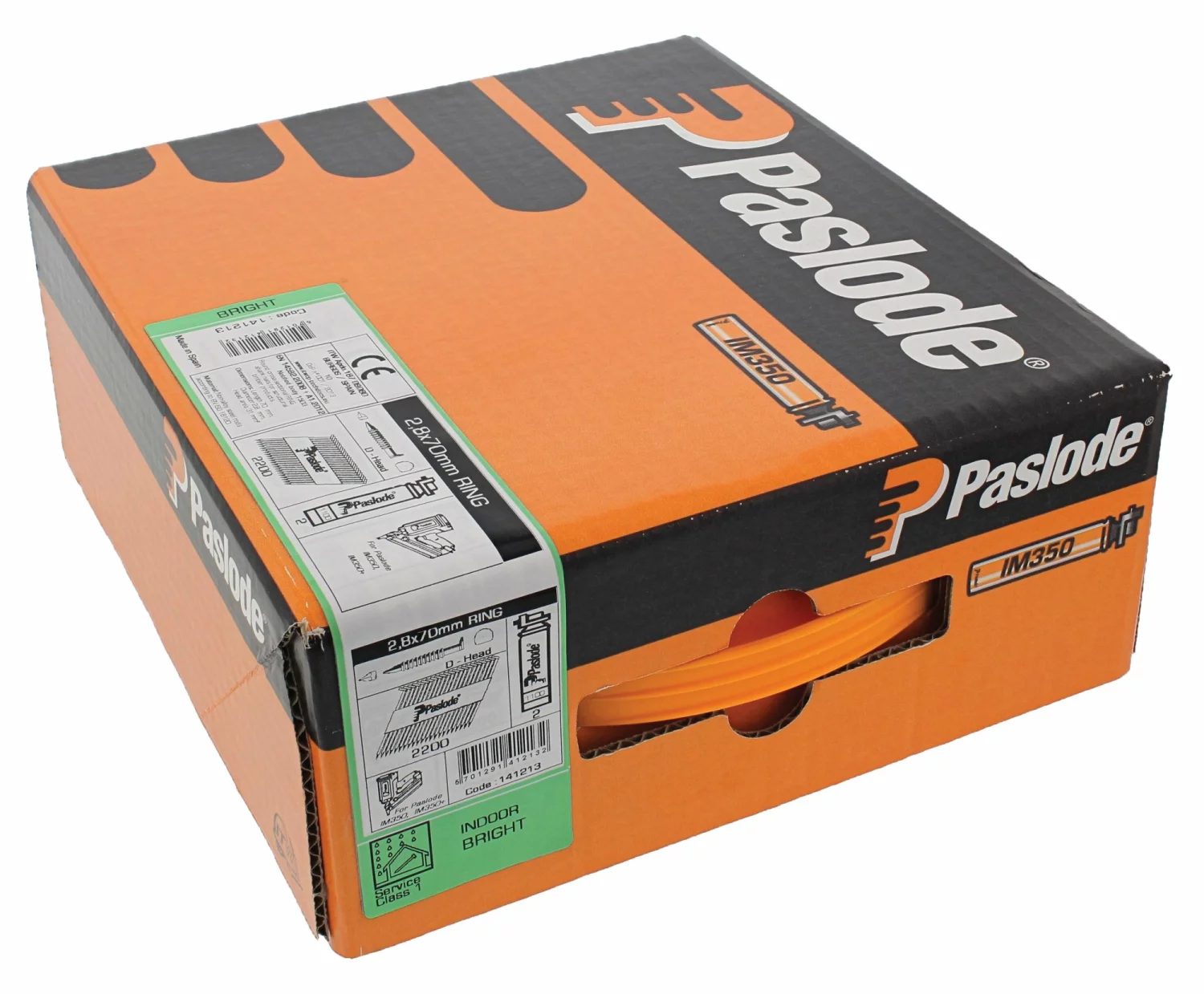 Paslode 141208 Papiergebonden Stripnagels incl. gas IM350 - 2,8x63mm - Ring Blank Dh (3300st)