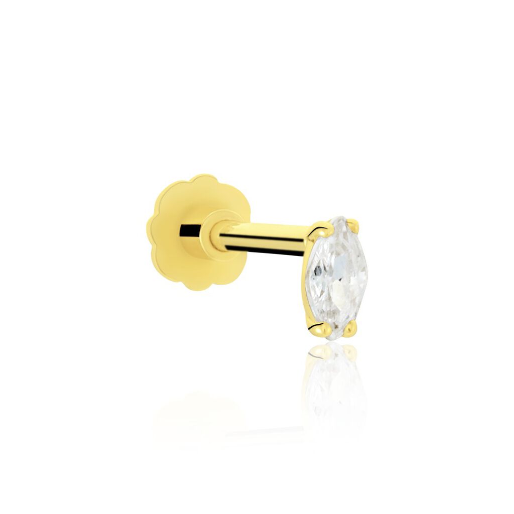 Piercing D'oreille Or Jaune Albiza Oxyde De Zirconium