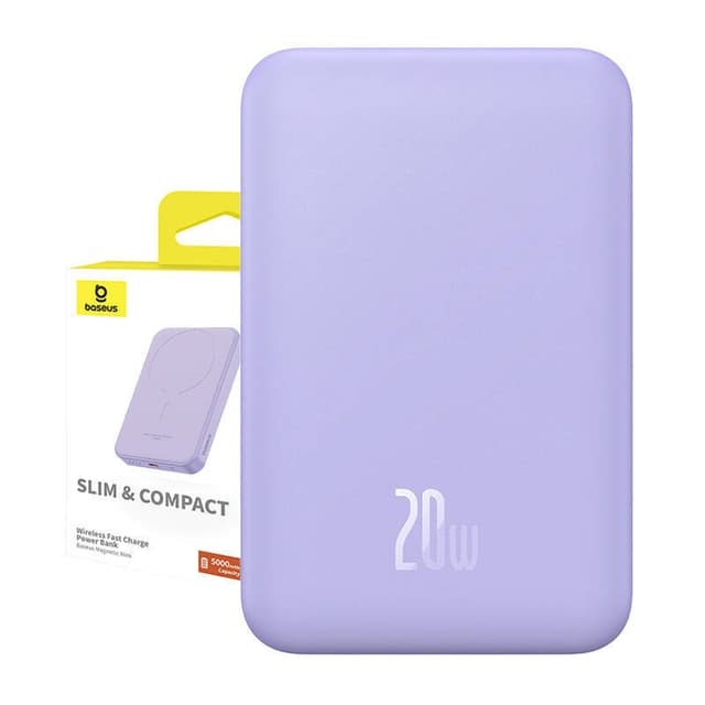 Magnetisk Mini Powerbank Baseus 5000mAh 20W (lilla)