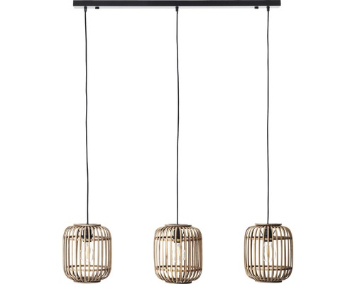 Hanglamp, 3-lichts, HxL 125x105 cm, naturel/bruin