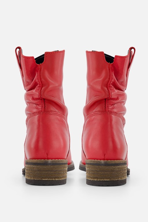 Cellini Plooi Enkellaarsjes rood Leer
