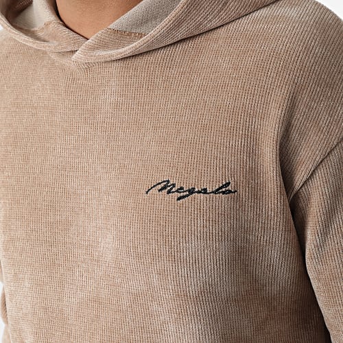 Sweat Capuche Velours UY934 Beige