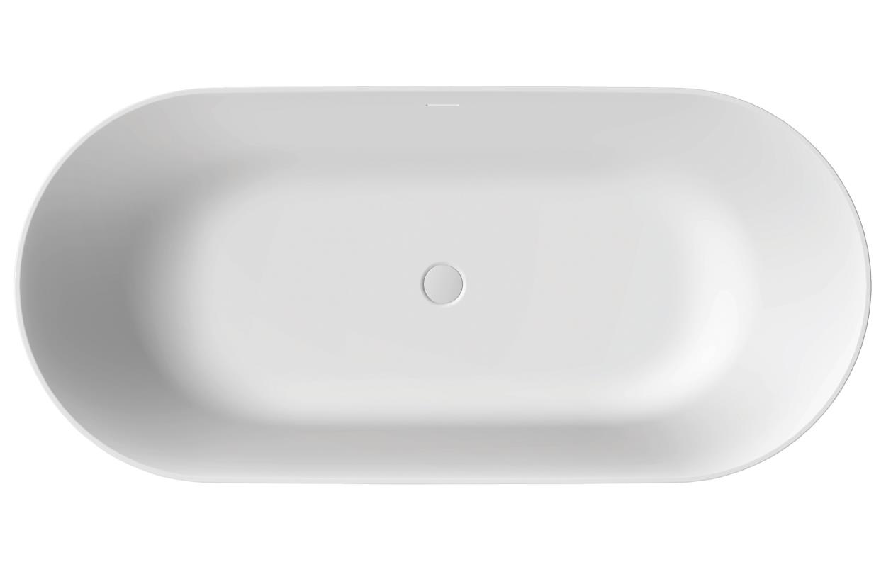 Xenz Mauro vrijstaand bad solid surface 180x85x65cm zwart/wit