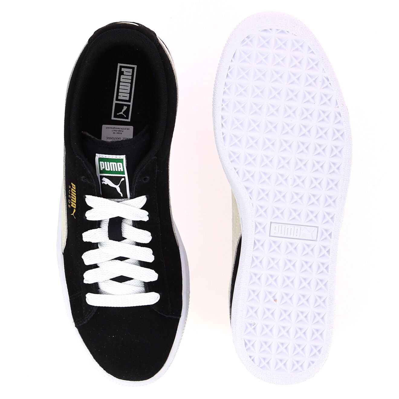 Puma Baskets en Velours de Cuir à lacets noires