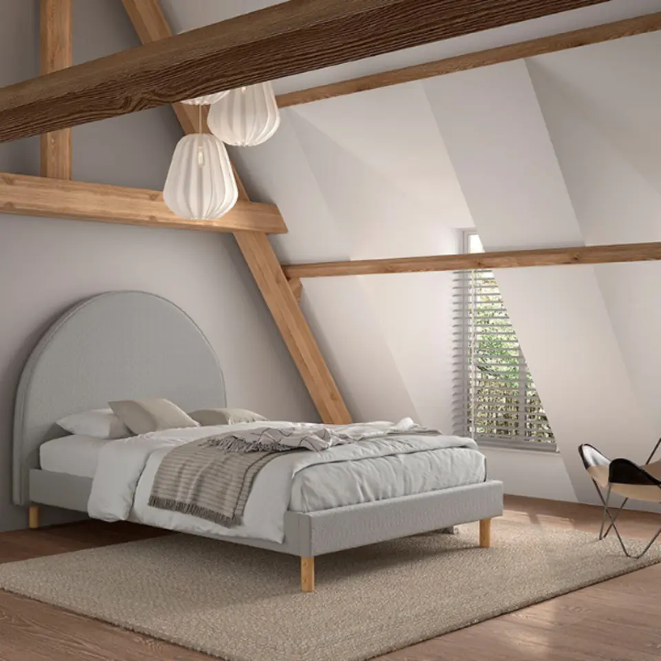 Vipack bed Moon - grijs - 140x200 cm