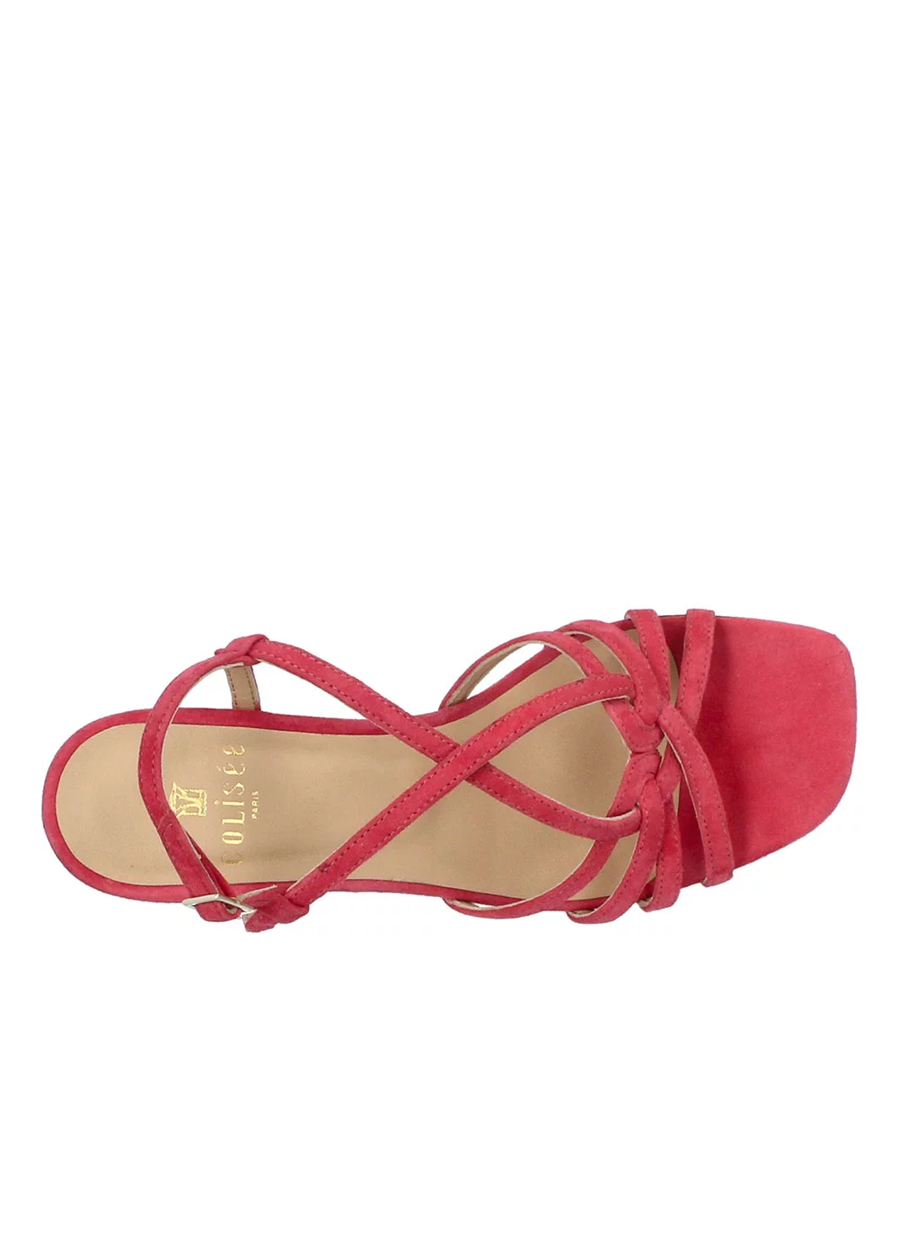 SANDALE AMBRE VELOURS FRAMBOISE