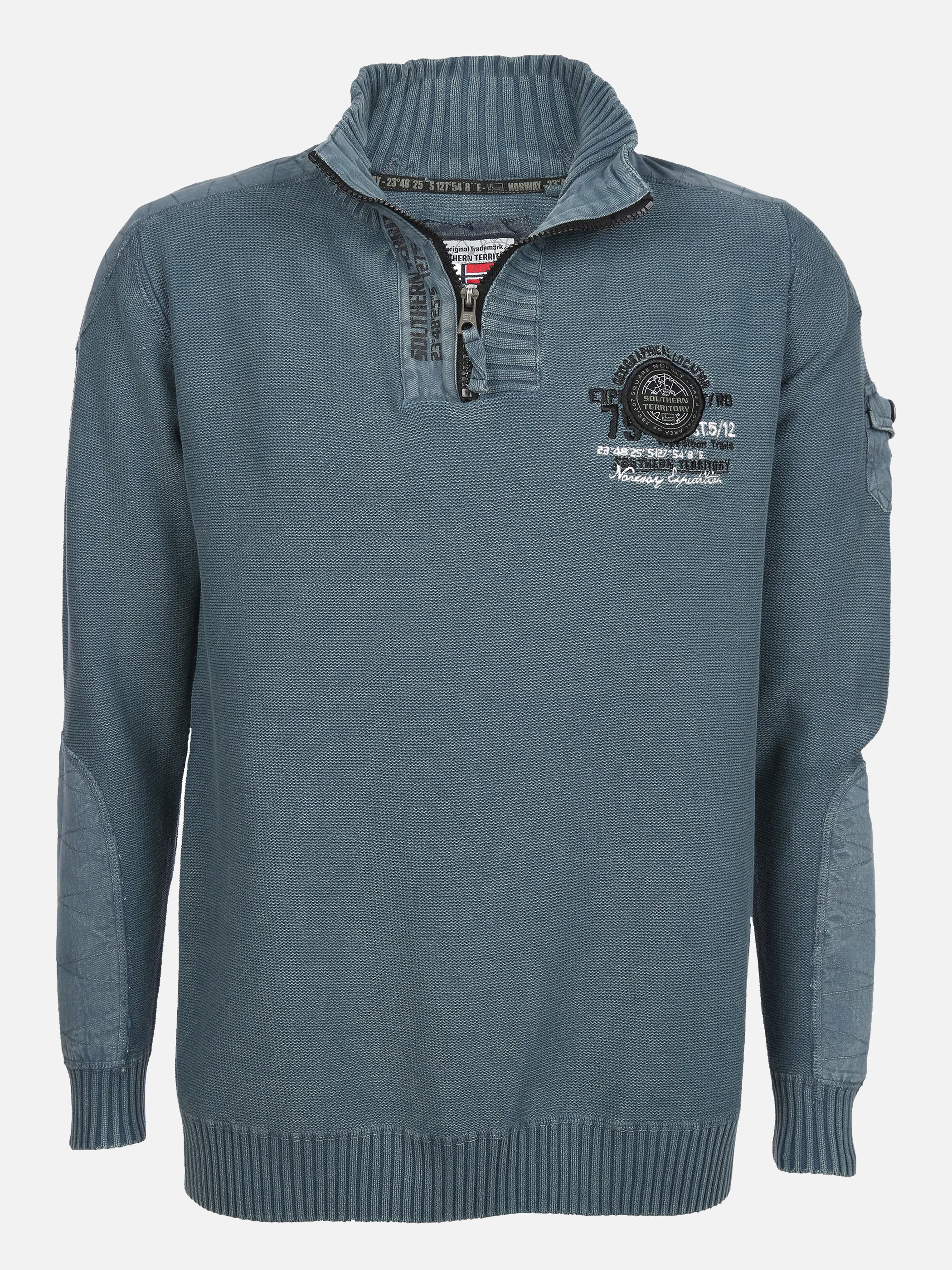 Herren Stricktroyer mit Stickerei-Applikation