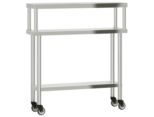 VIDAXL - Mobilier de cuisine Table de travail de cuisine avec étagère 110x30x120 cm inox