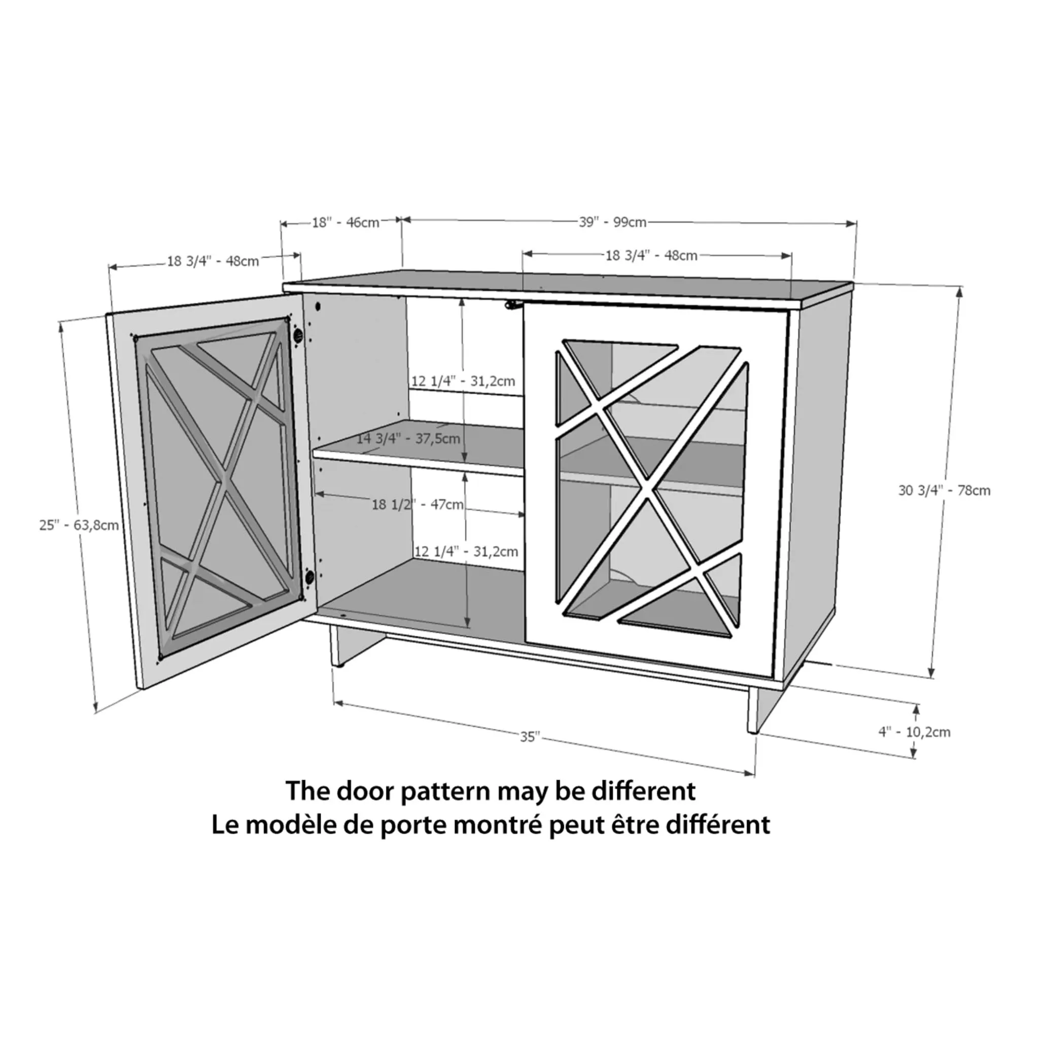 Nexera Meuble de Rangement à 2 Portes Paragon - Noir2