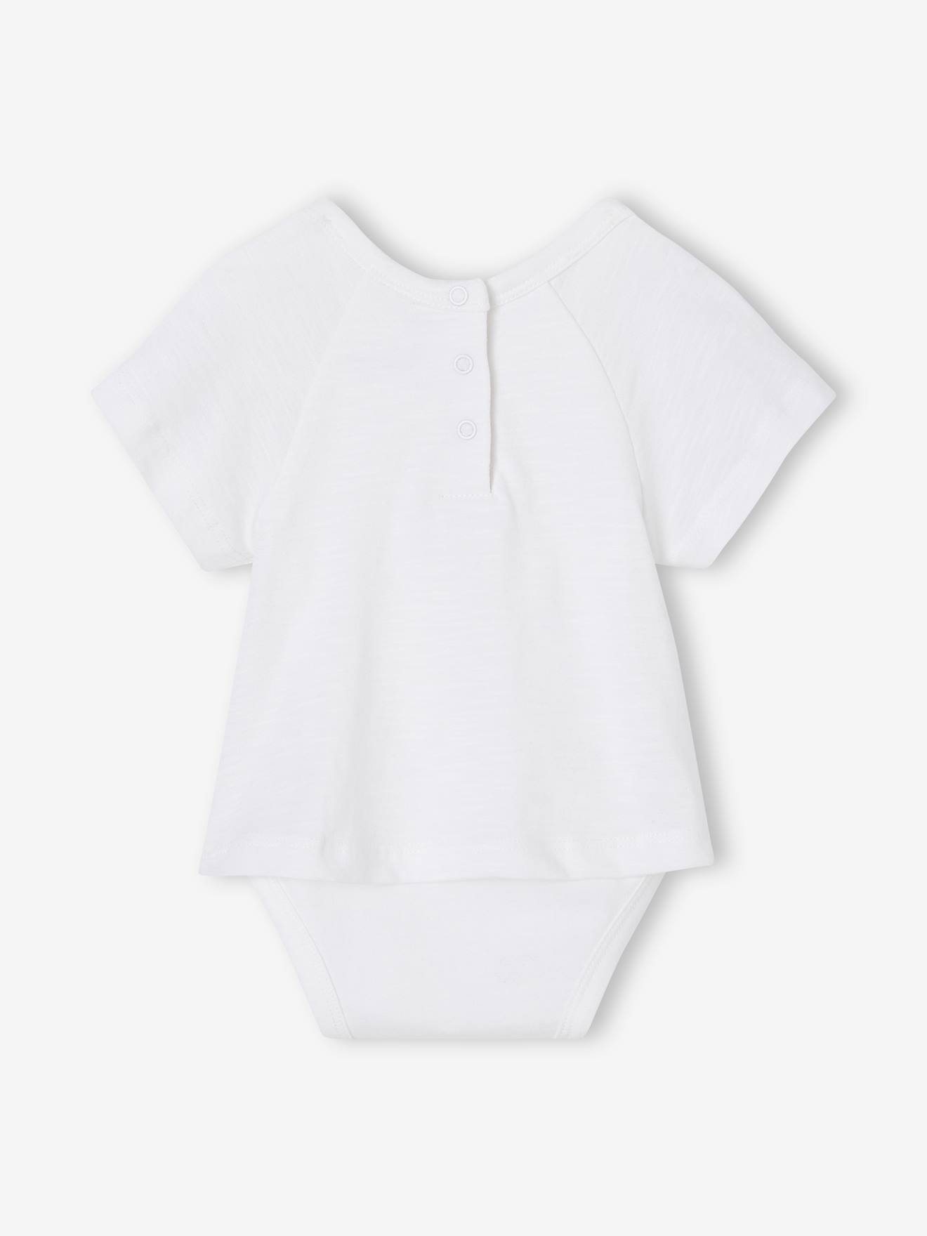Camiseta/body infantil branco de manga curta