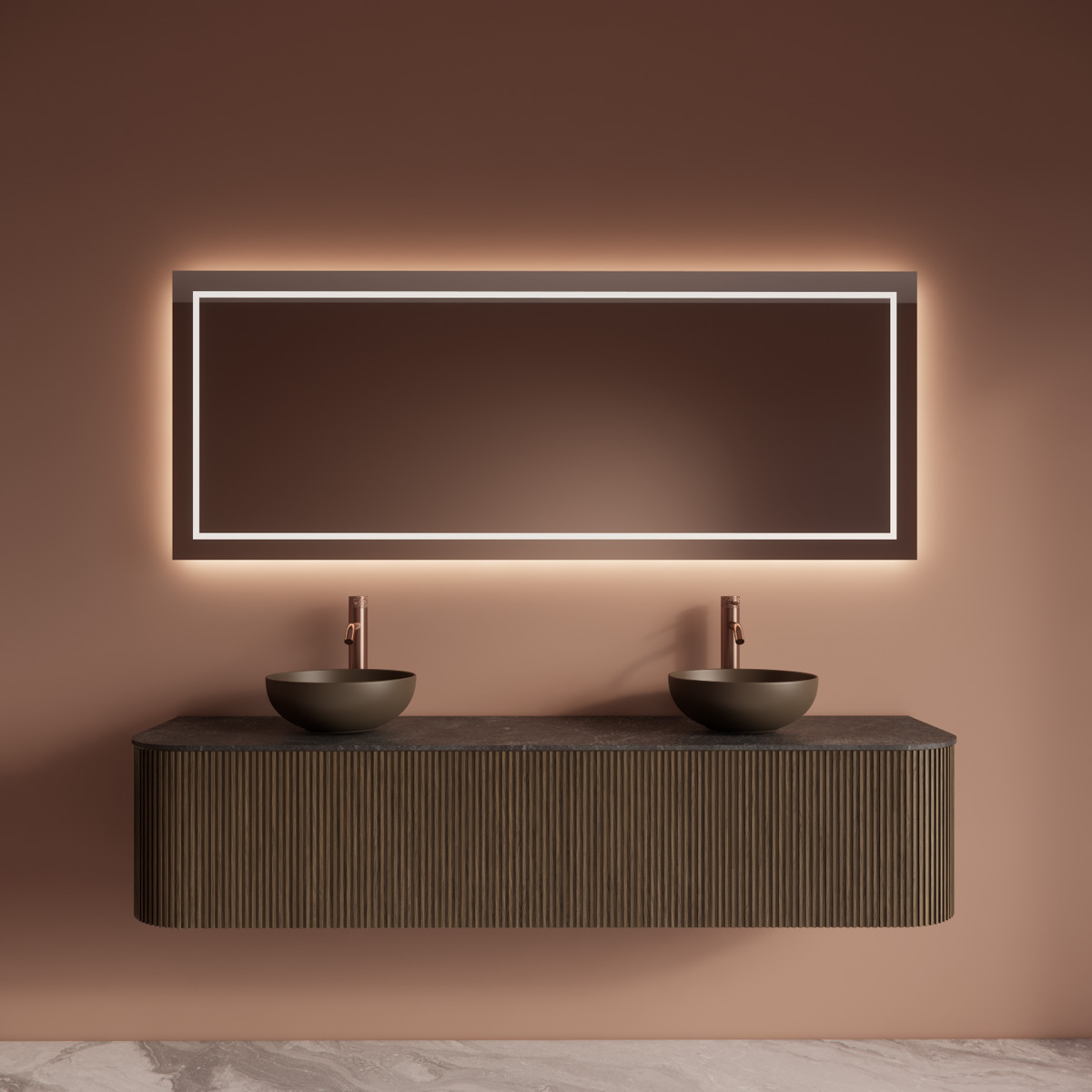 Gliss Design Lenus spiegel rechthoekig 100x70cm met handsensor