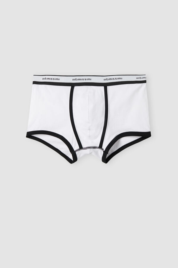 Cuecas boxer em algodão elástico Supima® com logotipo.