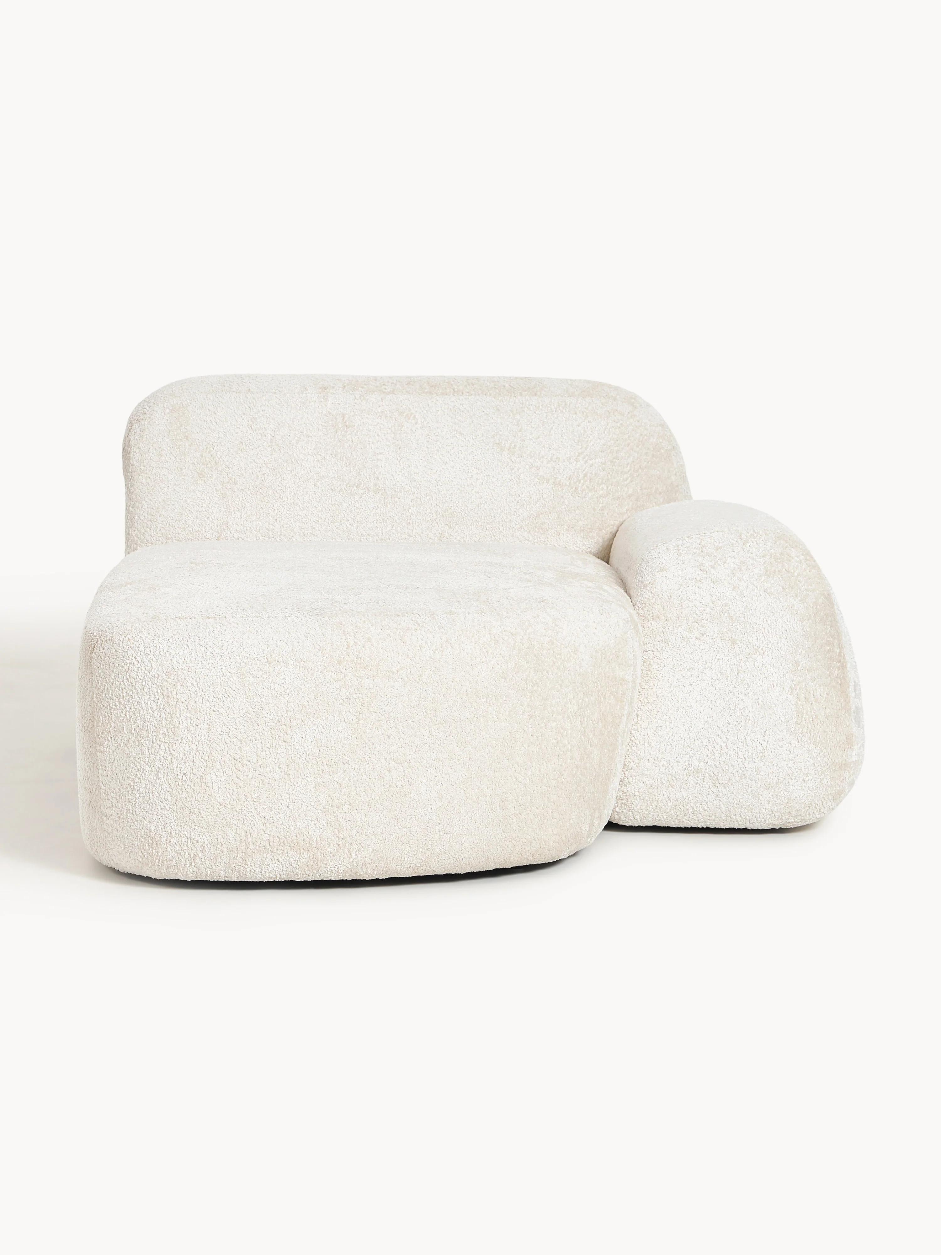 Teddy bouclé chaise-hoekmodule Wolke