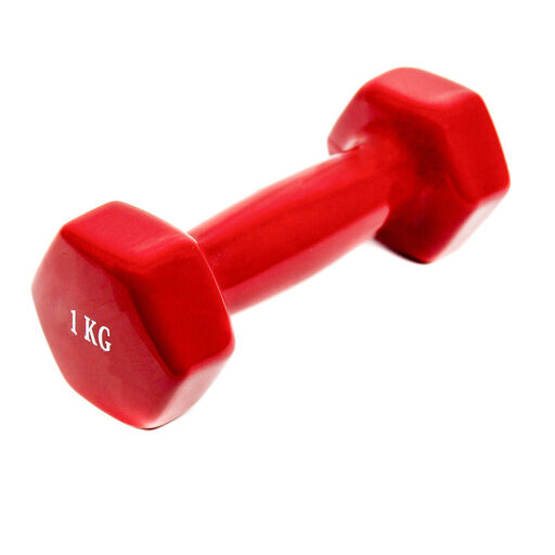 halteres de 1 kg com pega macia em vinil para exercícios, ginástica e musculação.