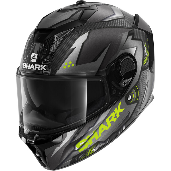 Shark - Casque Spartan GT Carbon Urikan Carbone / Noir Mat / Gris Mat / Jaune