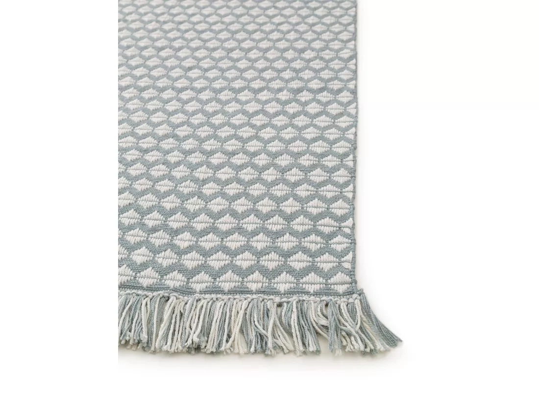 Tapis fabriqué à partir de matériaux recyclés Morty Bleu 80x150 cm