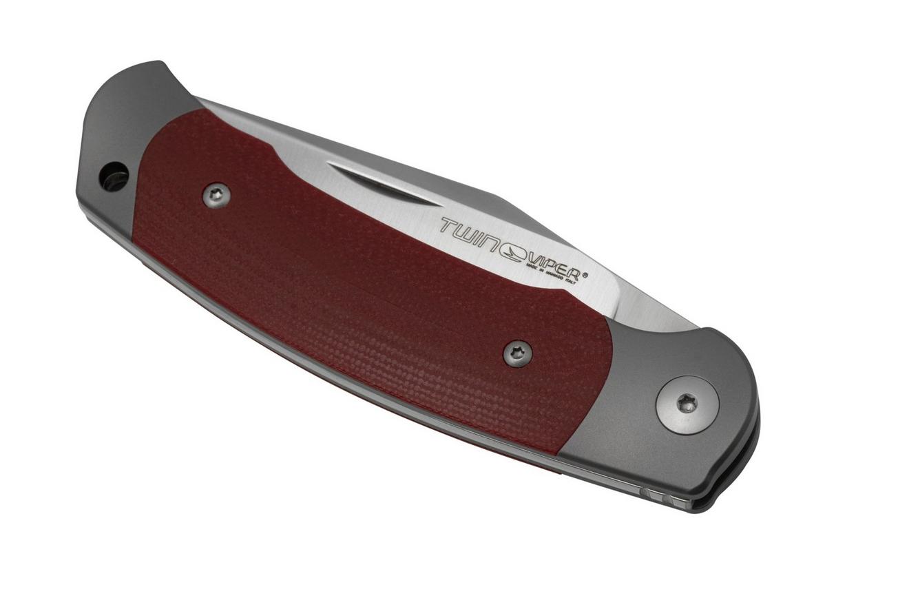 Viper Twin, V6002GR, Satin M390, Red G10 zakmes, Fabrizio Silvestrelli design