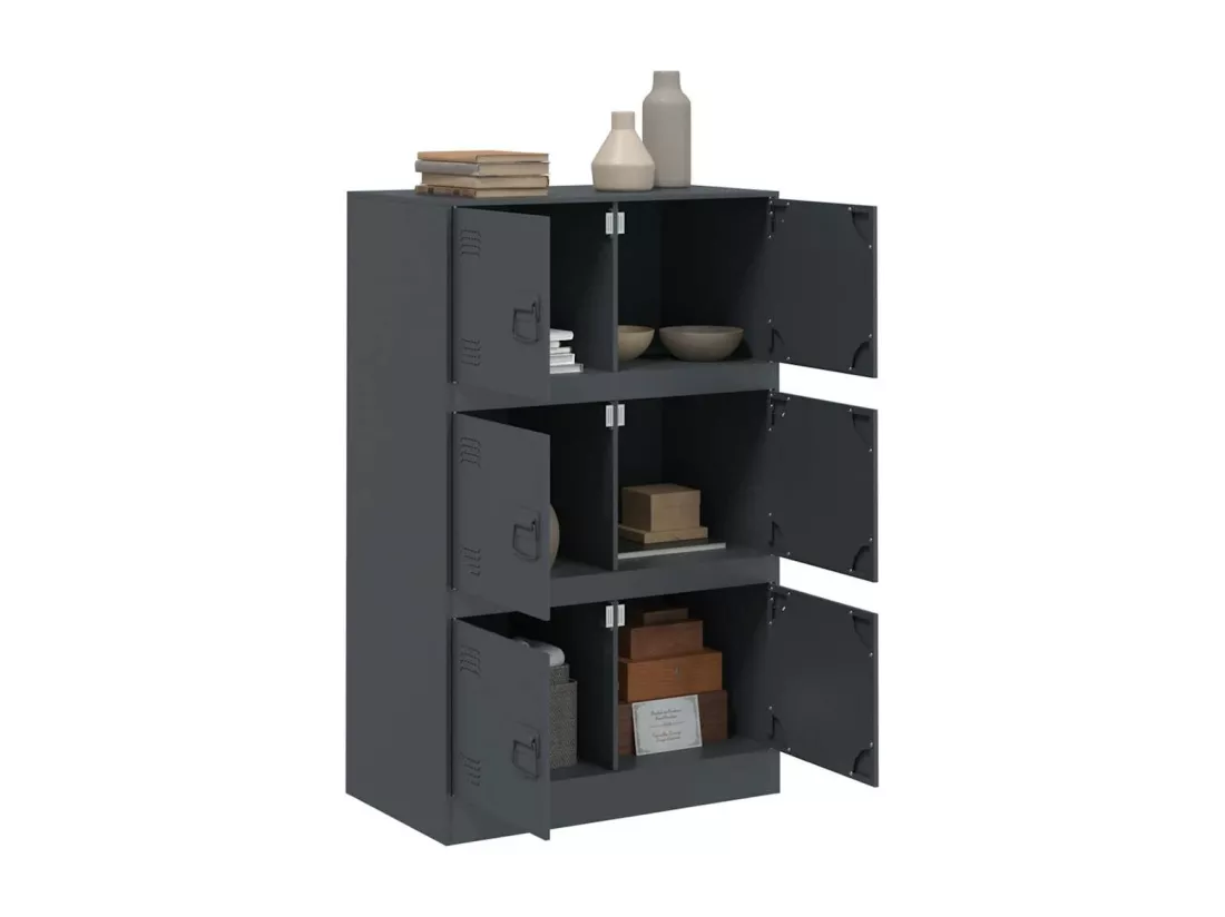Buffet anthracite 67x39x107 cm acier