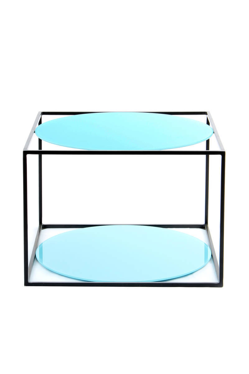 Beistelltisch CODY - blau-schwarz - 50x50 cm