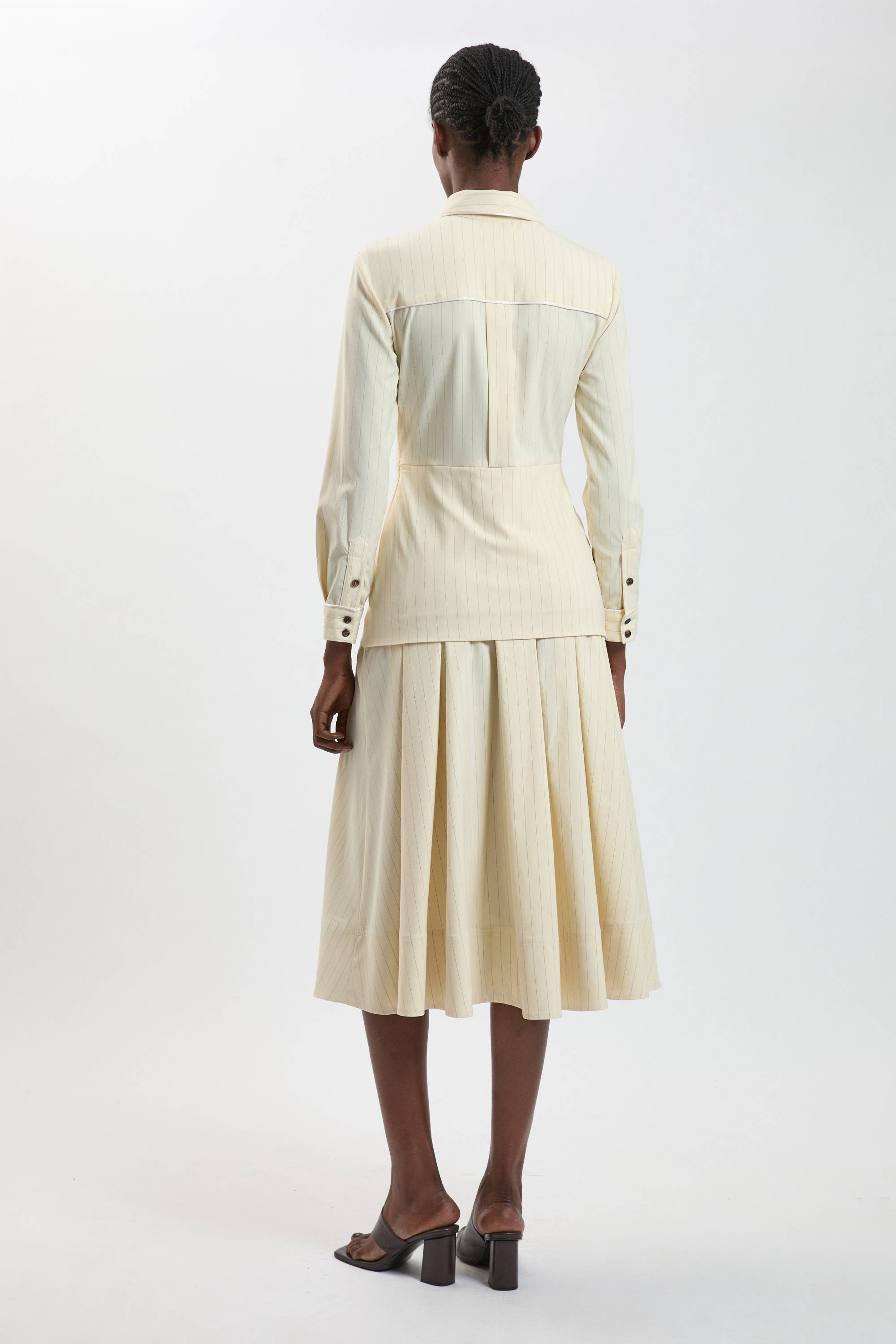 KarenMillen Robe Maxi À Rayures Fines Et Col Tailleur Petite