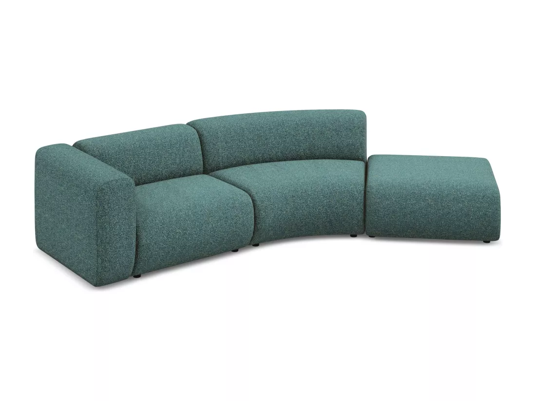 Canapé modulable 4 places droit en tissu texturé - marin - EKAHI