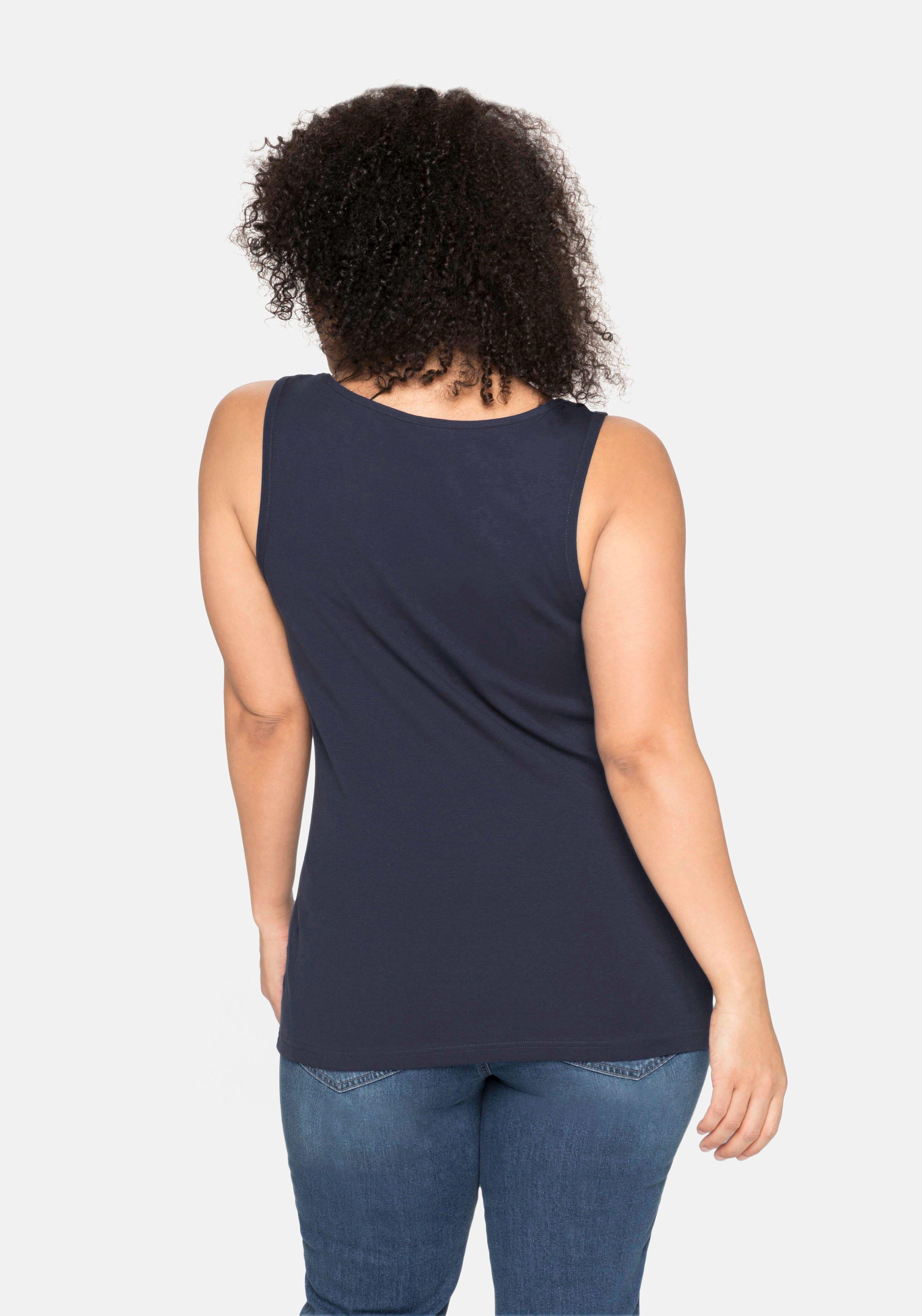 Tanktop aus Baumwolle, mit Rundhalsausschnitt