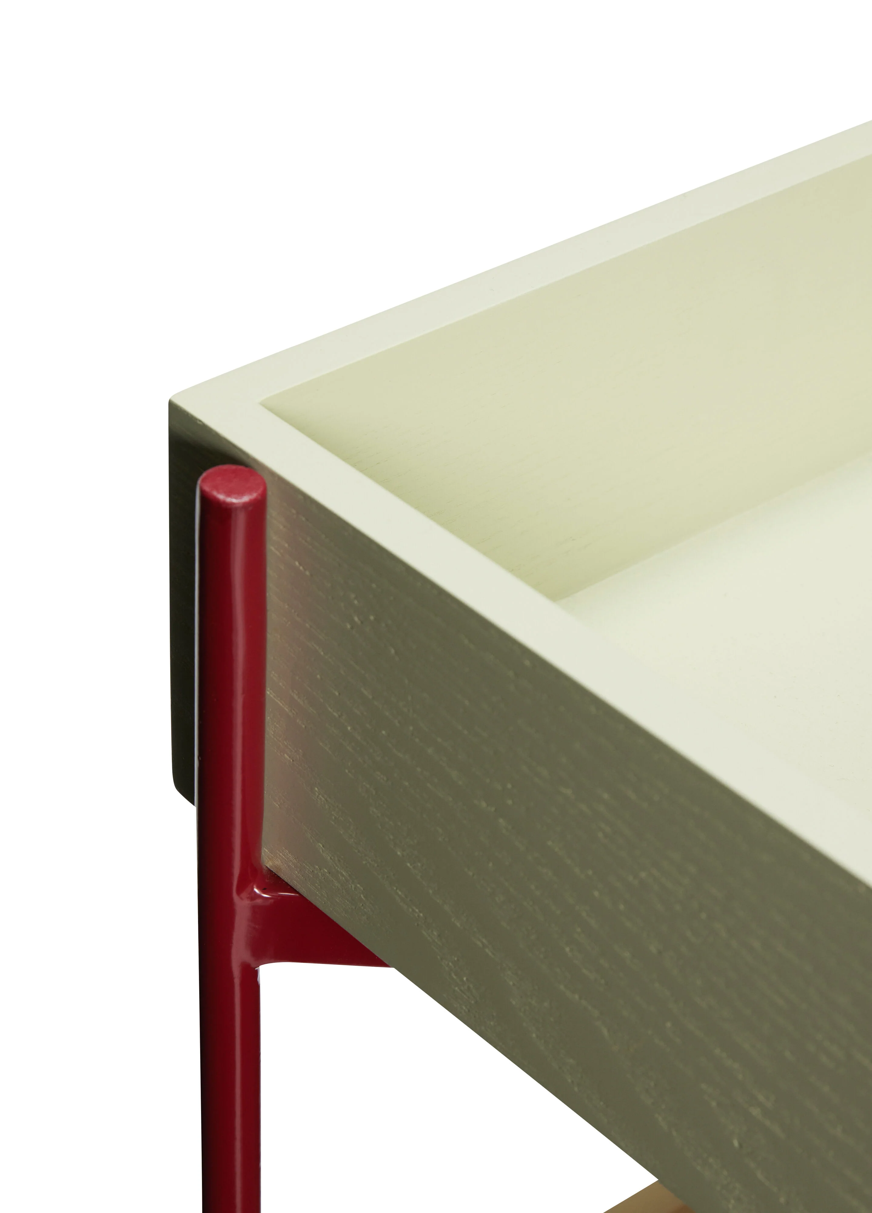 Hübsch  Fresh rullebord, khaki grøn/bordeaux rød - 42x41x68cm