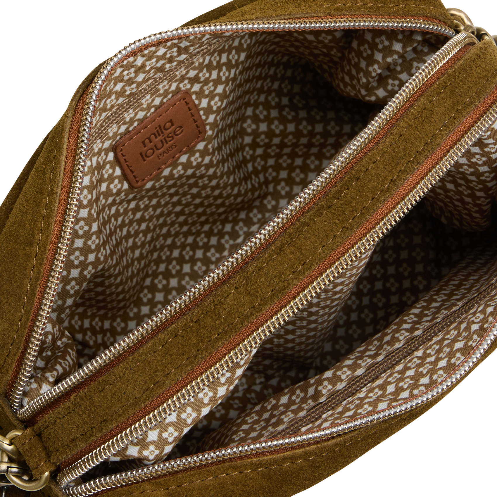 MAMA - Sac caméra en cuir velours | Kaki
