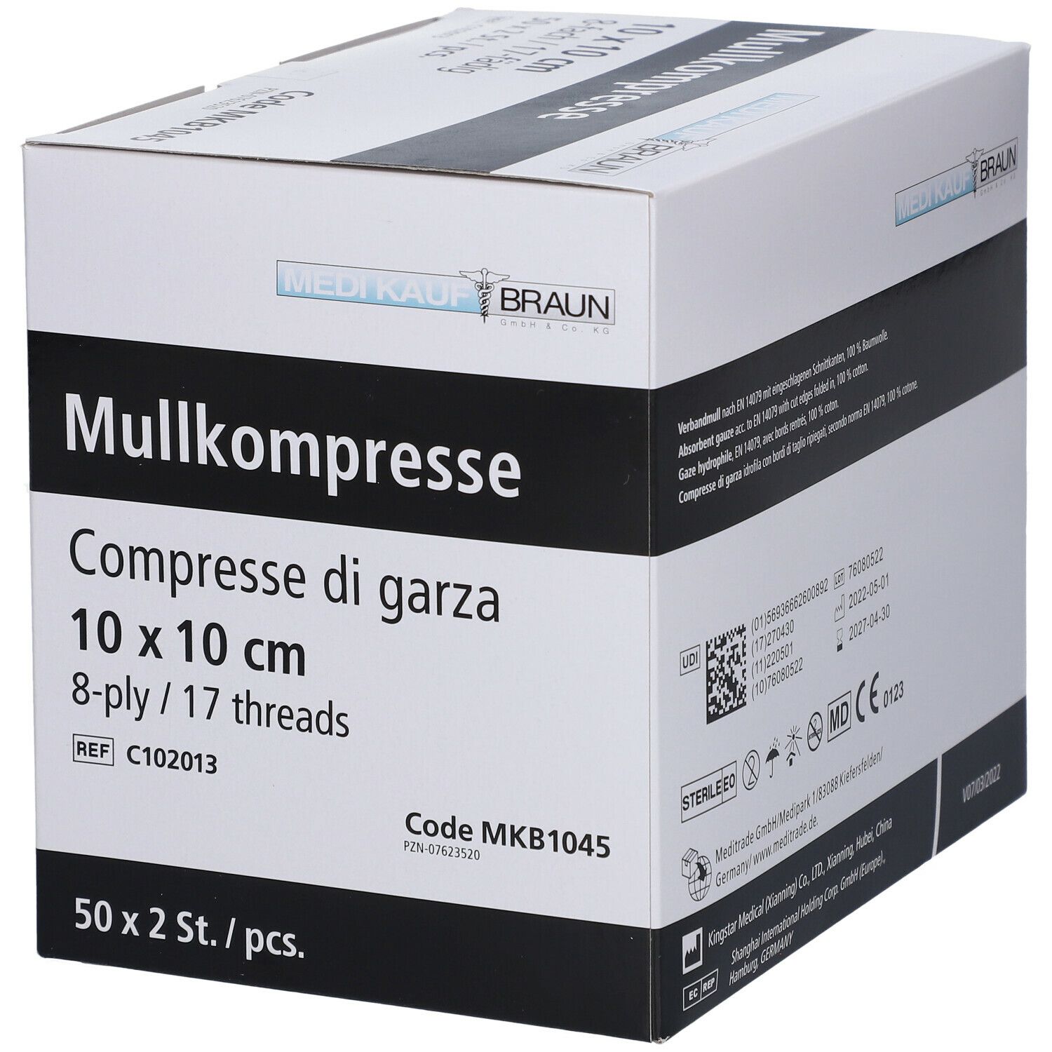 Mullkompressen steril 10 cm x 10 cm 8fach