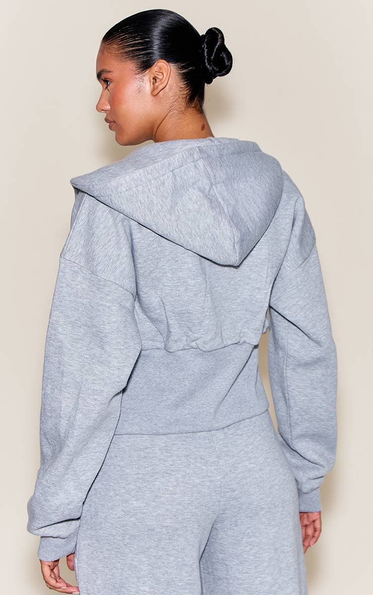 Gris Sweat À Casynthétiqueche Court Cintré Avec Fermeture Éclair