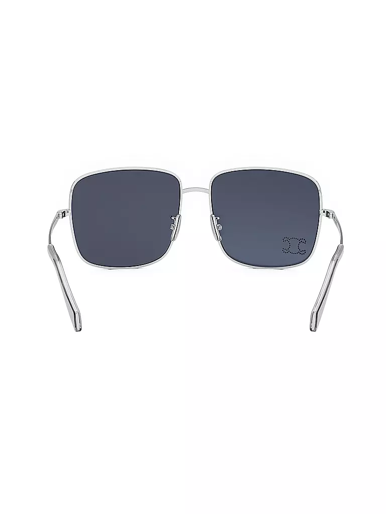 CELINE Rhinestone Triomphe silber eckige Sonnenbrille silber