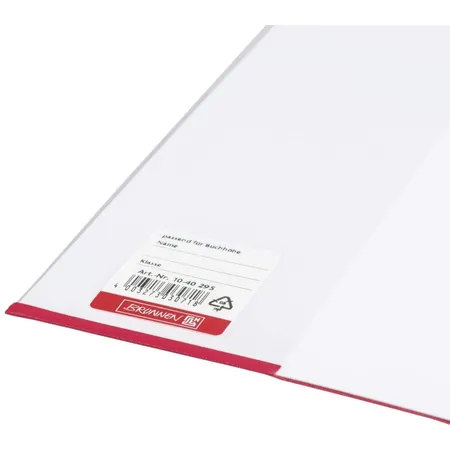 BRUNNEN Buch-, Heftumschlag22,5 cm, 38 x 22,5 cm, mit rotem Kantenschutz) transparent