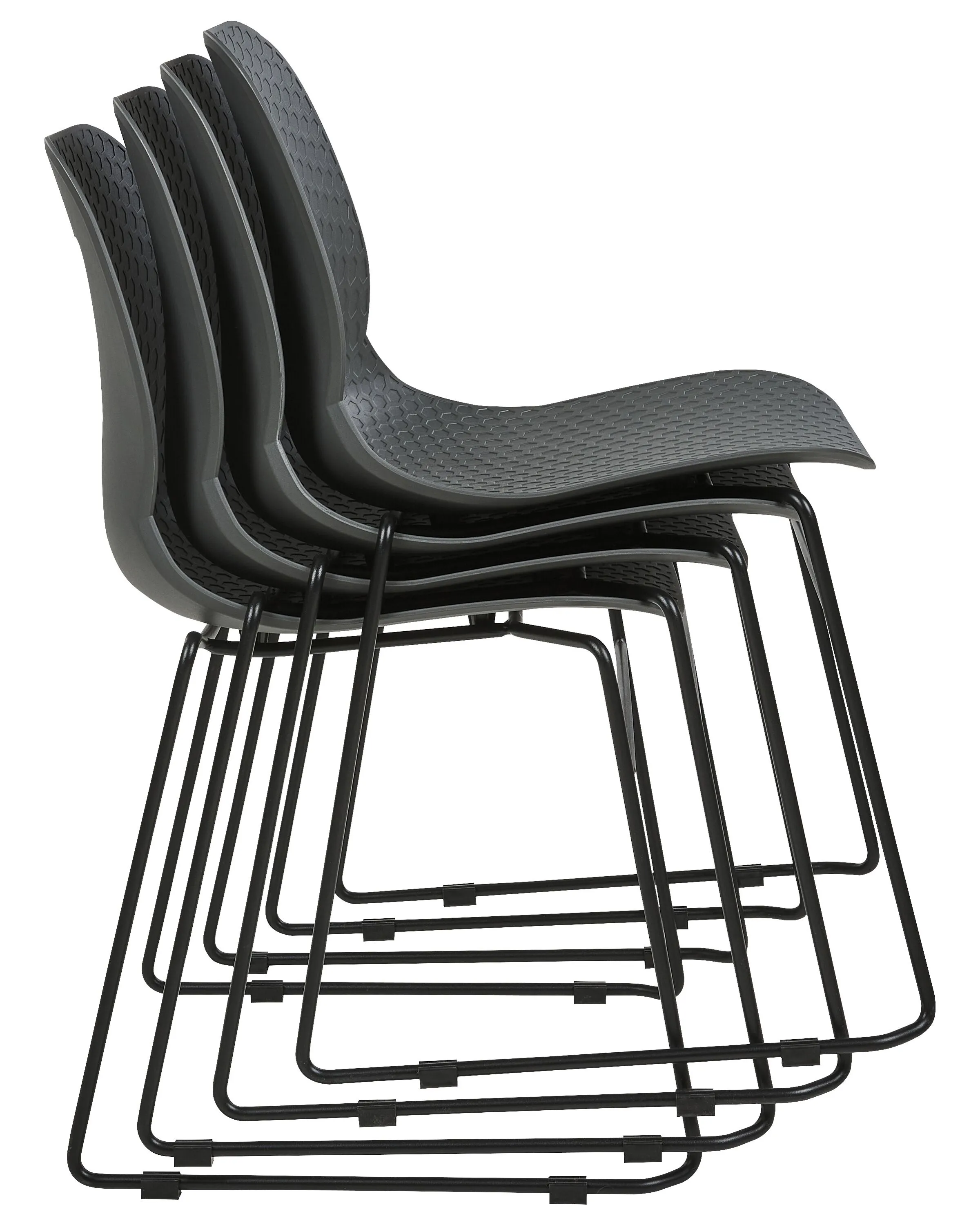 Set van 4 vergaderstoelen PANORA Donkergrijs