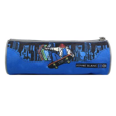 Trousse ronde Poivre Blanc - 1 compartiment - bleu - Bagtrotter