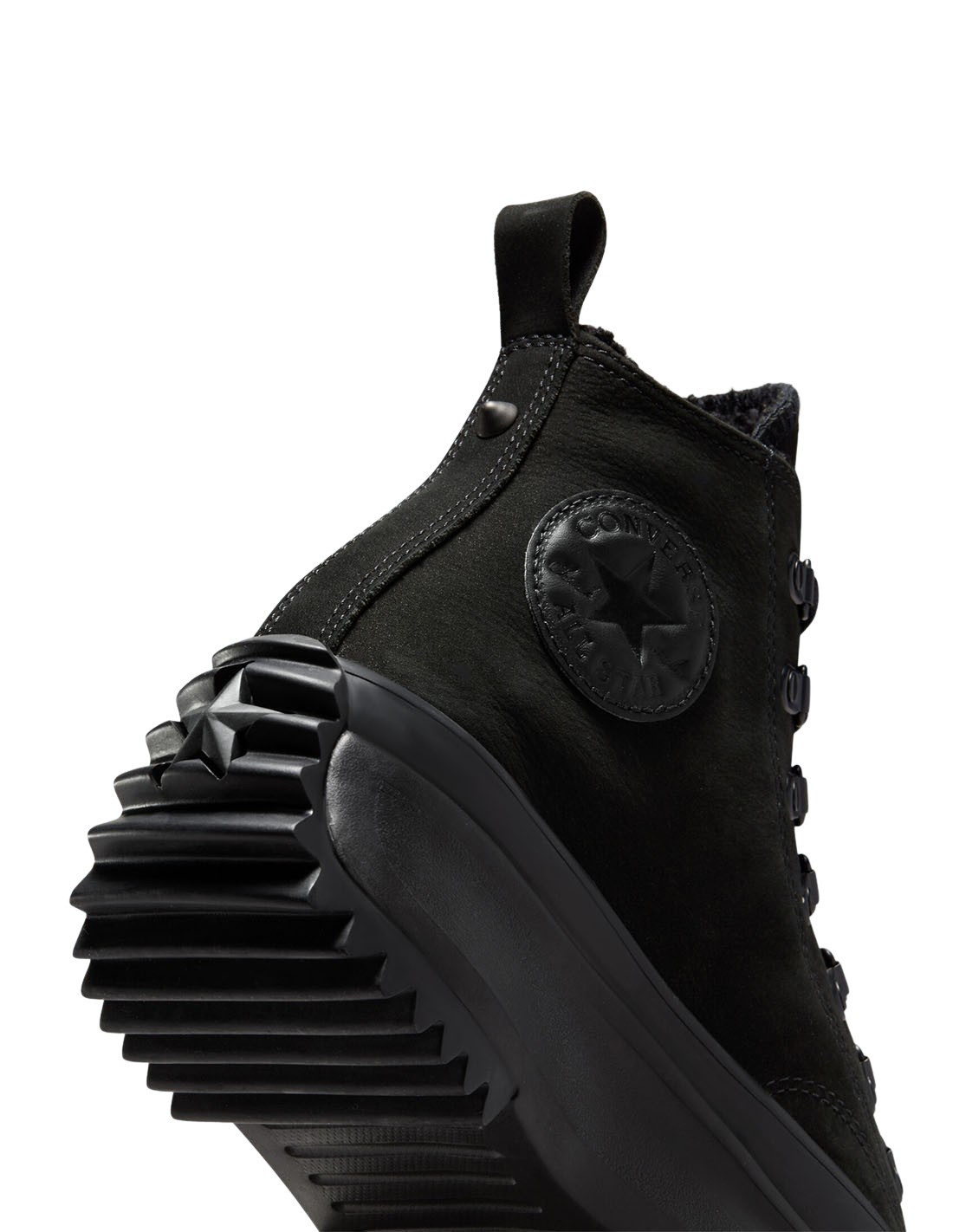 converse Sneakers compensées montantes femme run star hike hi cuir noir