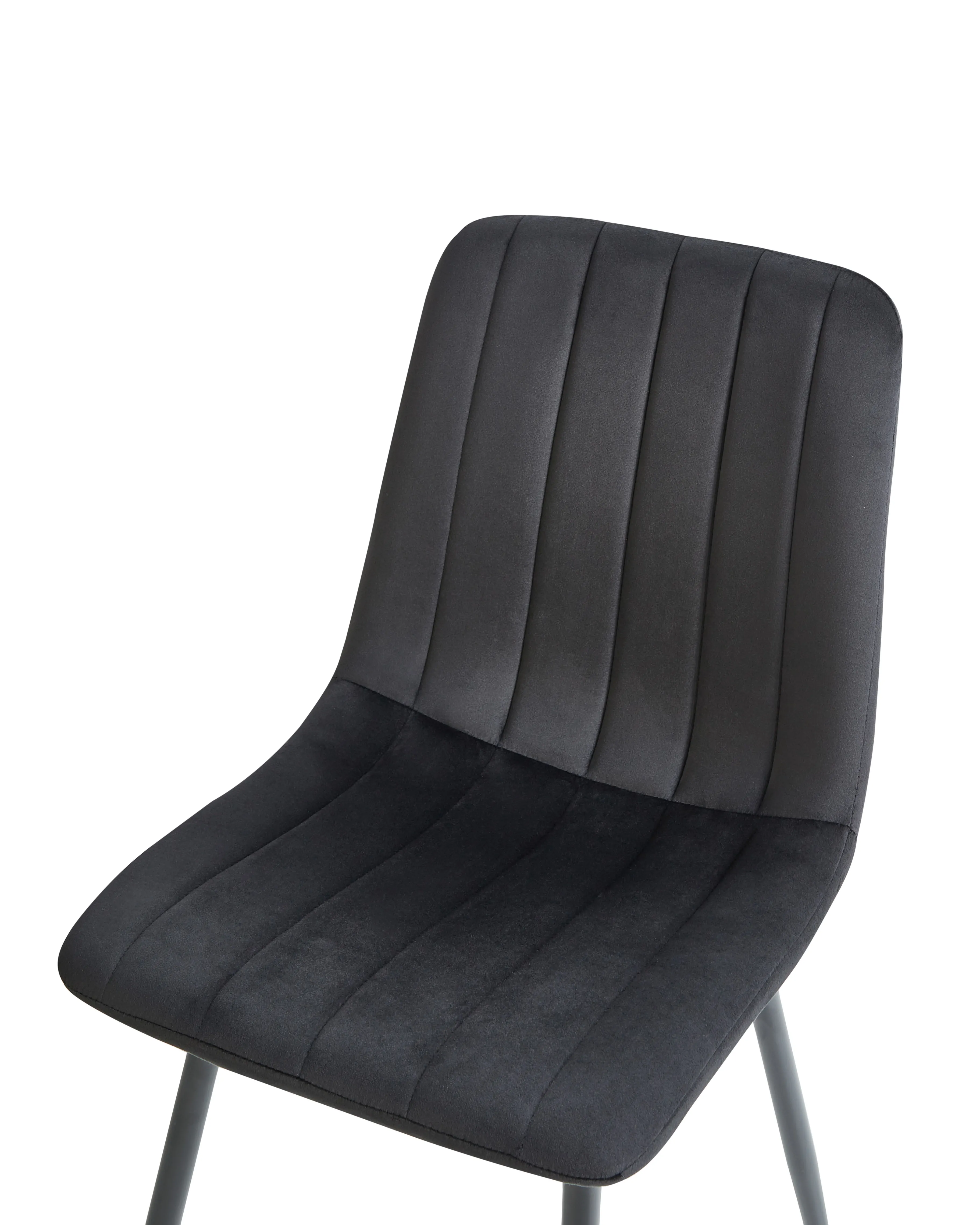 Set van 4 eetkamerstoelen KALISPELL Fluweel Zwart