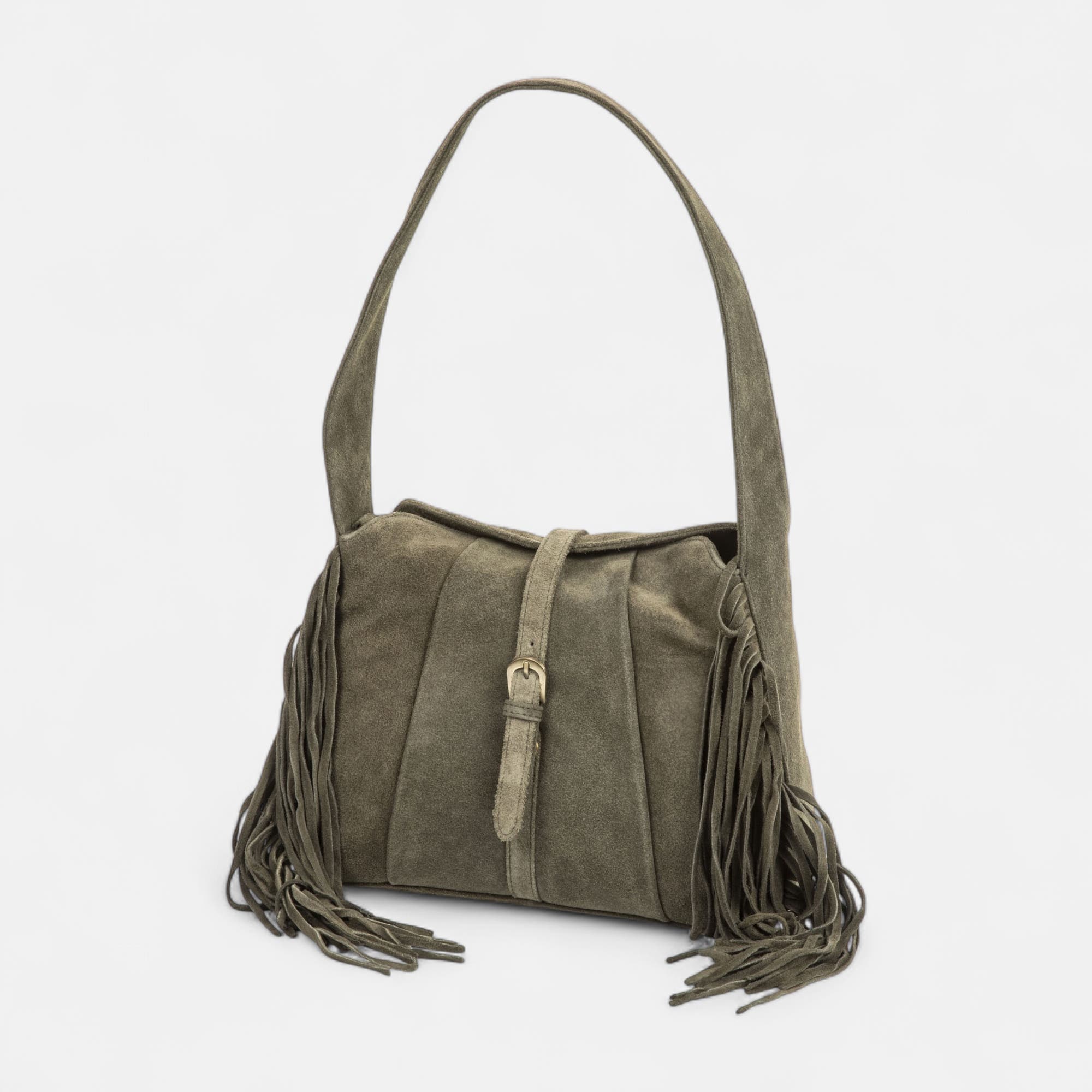 Sac à main en cuir kaki