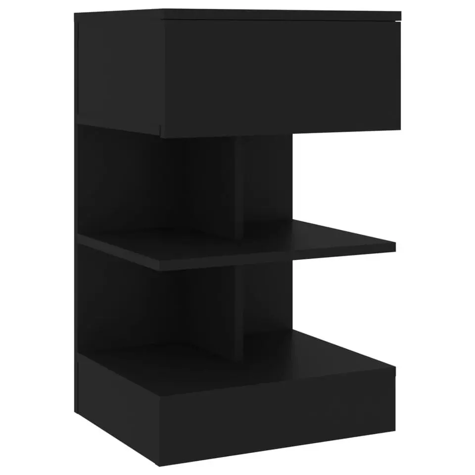 vidaXL - Nachtkastje - Zwart - Bewerkt hout - 2 stuks