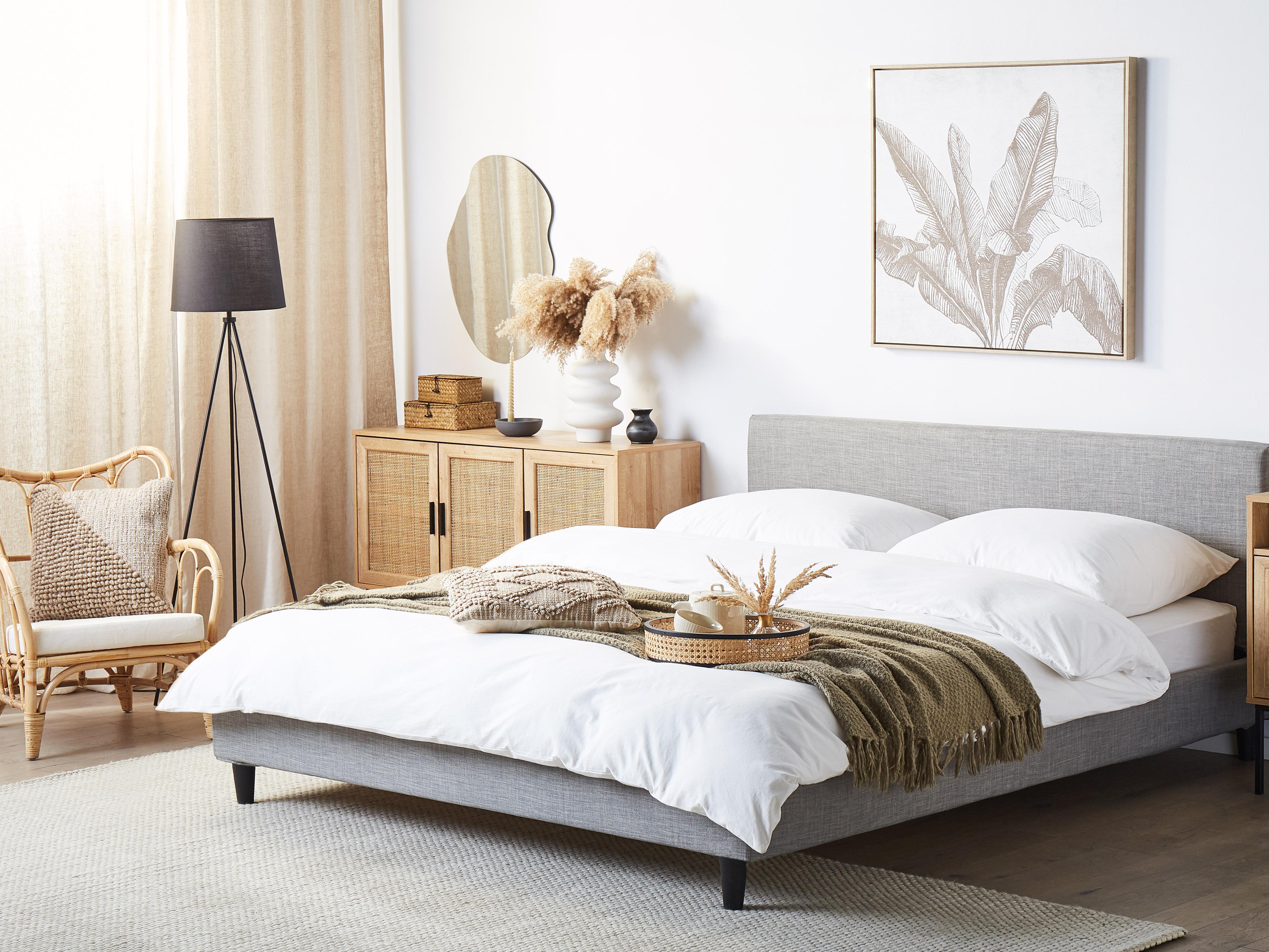 Bedframe hoes FITOU 180 x 200 cm Lichtgrijs