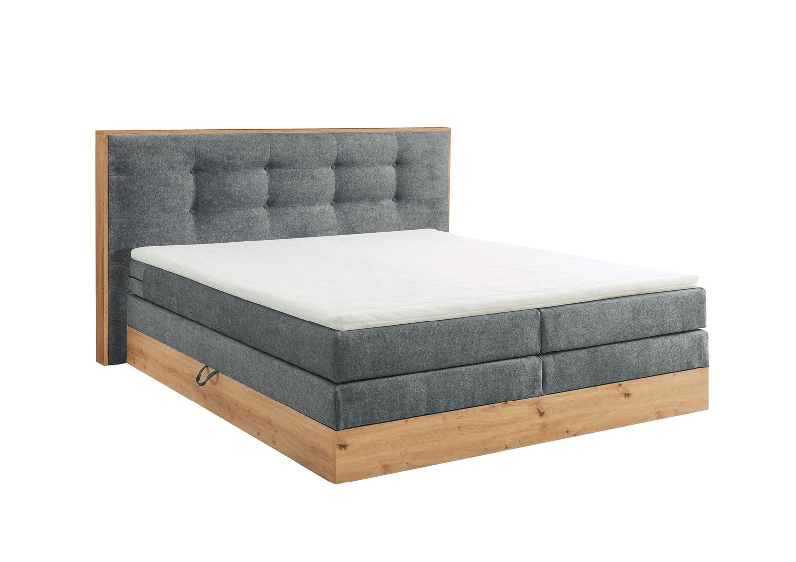 Boxspringbett Preston 6, Dunkelgrau, 180 x 200 cm